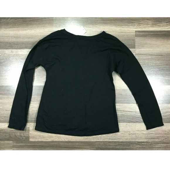 Ella Moss Girls Black Long Sleeve Knit Top - Picture 3 of 4